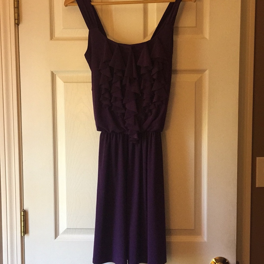 Plum colored Ruffle top mini dress